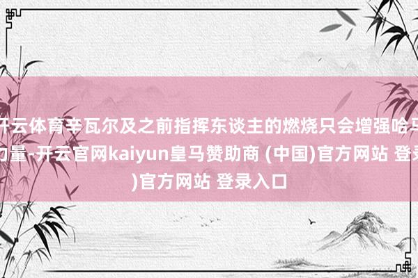 开云体育辛瓦尔及之前指挥东谈主的燃烧只会增强哈马斯的力量-开云官网kaiyun皇马赞助商 (中国)官方网站 登录入口