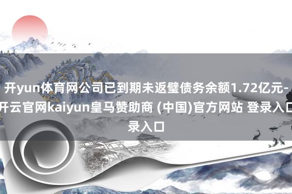 开yun体育网公司已到期未返璧债务余额1.72亿元-开云官网kaiyun皇马赞助商 (中国)官方网站 登录入口