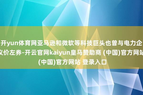 开yun体育网亚马逊和微软等科技巨头也曾与电力企业缔结了议价左券-开云官网kaiyun皇马赞助商 (中国)官方网站 登录入口